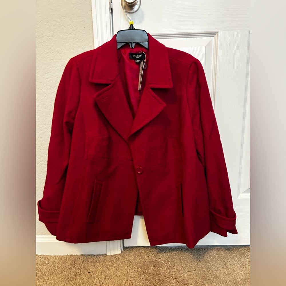 60. Talbots red winter coat/ blazer NWT